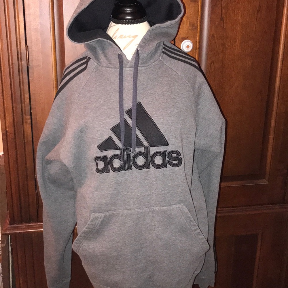 Oversized Grey ADIDAS Sweatshirt Hoodie